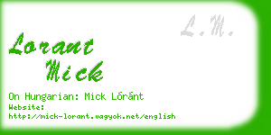 lorant mick business card